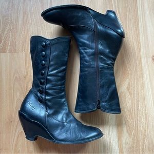 John Fluevog black button Victorian boots